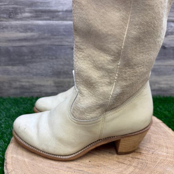 Wolverine Women - Size 9M - Vintage Cream Suede Cowboy Boots Style 251934 - Picture 5 of 12